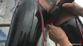 Betty Baphomet Tormenting Pleasure as Wired Dildo Fills Her Up Deeply