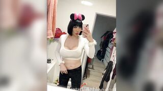 ChloeBratzdoll, a hot brunette with huge tits, gets off on outdoor dick play