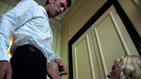 michelle thorne in latex lingerie fucks cum from his cock and swallows