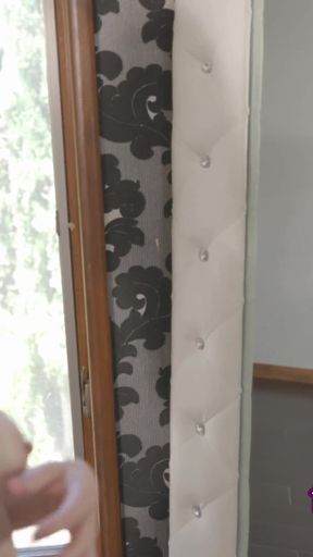 Cheerleader Jamie Jett does gender swap roleplay and cums hard with her vibrator