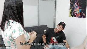 Horny Latina Fucks Her Ex Boyfriend's Pussy While She's on the Phone with Her Cuckold Husband - Porn in Spanish