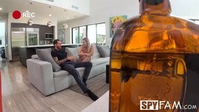 Stepsister Spreads Wide - Instantly Captured on Cam!