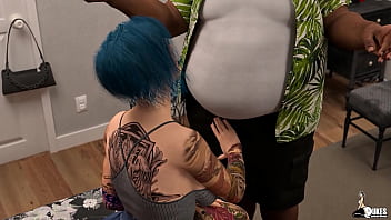 Hot Emo girl takes her step dads thick fat cock