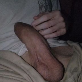 Huge dick masturbating at night