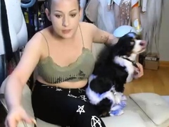 Hot brunette from squirt masturbating on webcam