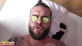 Blonde beauty sways on big cock during hot massage