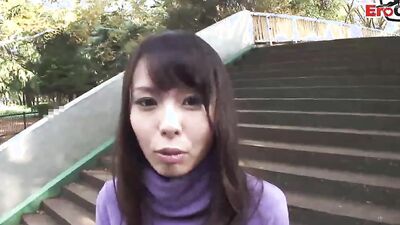 Shy Asian teen gets her hairy pussy pounded hard and takes a cumshot
