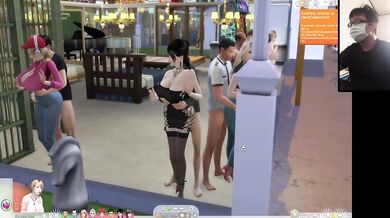 The Sims 4:10 people in the floor-to-ceiling window passionate sex (some clips special masking)