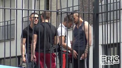 Horny blokes are craving for some anal drilling in a group shag