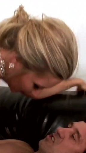 Cherry Jul blonde with natural tits has anal sex and double penetration gang bang