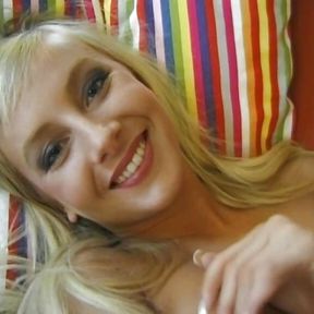 Pornstar for a day Lucie the blonde teen masturbates her