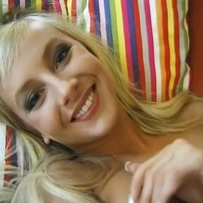 Pornstar for a day Lucie the blonde teen masturbates her