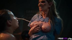 Tommy gets his dick back but now he has to fulfill his half of the deal by having a threesome with the monster and the nurse