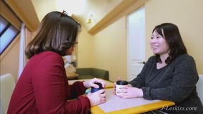 Fumino and Emi - Kissing in the Cafe