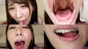 Mai Hoshikawa - Showing inside cute girl's mouth, chewing gummy candys, sucking fingers, licking and sucking human doll, and chewing dried sardines mout-163