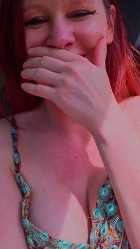 Caught in the act! Real amateur couple fingering &amp; blowjob in parking lot   Clip 3