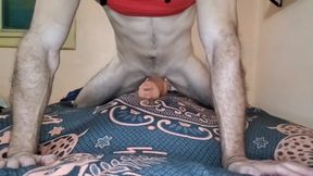 Muscle daddy fucks his silicone doll while bottoms gush and twitch