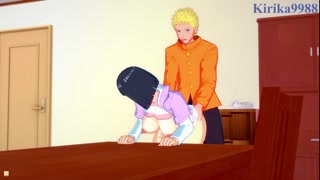 Hinata Hyuga and Naruto Uzumaki have deep sex in the living room. - Naruto Hentai