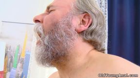 Young Russian girl anally fucked by an old doctor who came to treat her headache