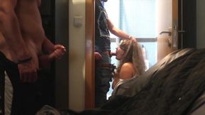 Cuckold Husband Watches His Cheating Girl in the Bathroom - Amateur