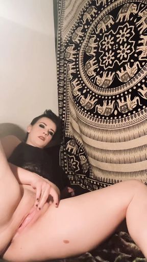 stripping down and fingering myself to orgasm