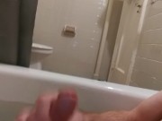 Jerking off in bathtub