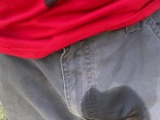 (Very risky) Piss in pants near highway (Public)