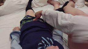 My Pussy Was Tingling, so I Got on Top and Put My Dick in Myself. Creampie While Wearing a *** Uniform. Amateur.