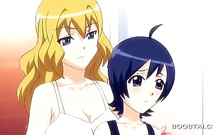Sexy blonde anime doll fucks boner with huge boobs