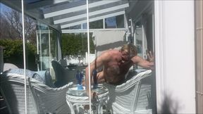 HUNK DADDY BEAR NAKED SUNBATHING IN THE VERANDA 4