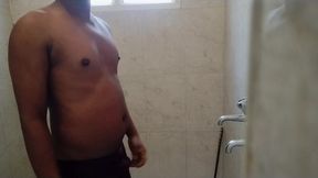 Bathing in the bathroom