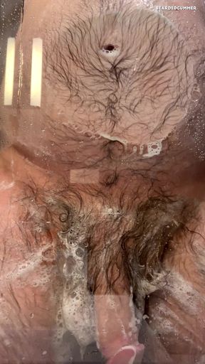 Hairy Bear Taking a Shower and Shows off Big Belly