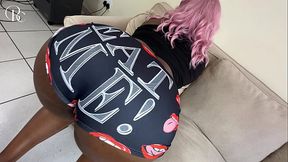 Black Girl Begs To Get Fucked Through a Hole in Her Eat Me Shorts