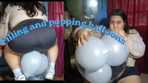 Filling my clear balloon until it pops