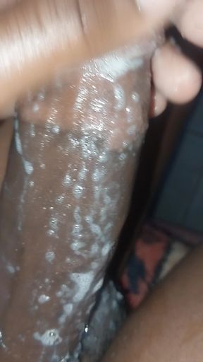 Big fat cock massage before bath