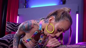 Tattooed busty stepmom Sarah Jessi fucks her hung stepson