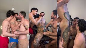 casal usando puto tatuado de brinquedo