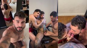 casal usando puto tatuado de brinquedo