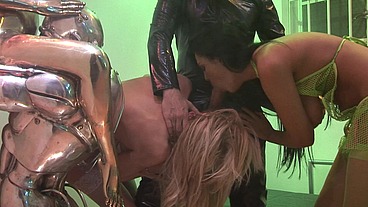 Jasmine Black And Stacey Saran Take His Dick Out For A Test Drive