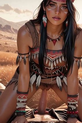 Native American Lakota Girl Is Ready to Ride 100 Miles for a Good Fuck in the Ai Adaptation for Columbus Day