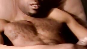 Handsome ebony amateur jerks off his big black cock & cums solo