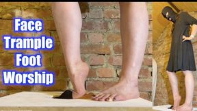 Lick the Stink from my Feet - Facebox Foot Worship in the Face Box after a long & sweaty day at work - femdom face trampling crush trample stinky soles toes foot fetish Mistress Dolores