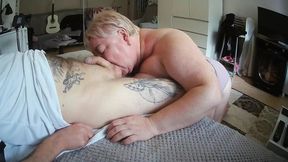 Blowjob from mother-in-law with big natural tits in homemade amateur video