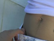 Cute twink gets handjob in summer evening