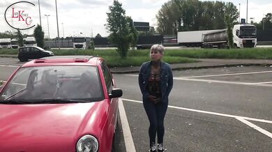 Public pissed and caught at the rest stop !!