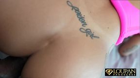 Skinny Latina Caroleta gives deepthroat blowjob and ass fucked