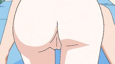 Loud moans from cute anime cutie as she gets hard poked and her big tits jizzed