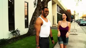 Busty brunette begs for cock and gets her wet pussy reamed