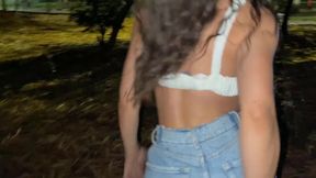 Risky flashing and naked in a park! not even the rain stopped me