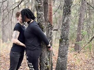 Bound to a tree, Teased, not allowed to cum